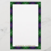 Elegant Clan Sutherland Tartan Pset Briefpapier (Voorkant)