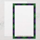 Elegant Clan Sutherland Tartan Pset Briefpapier (Voorkant / Achterkant)