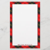 Elegant Clan Wallace Tartan Pset Briefpapier (Voorkant)