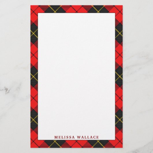 Elegant Clan Wallace Tartan Pset Briefpapier (Voorkant)