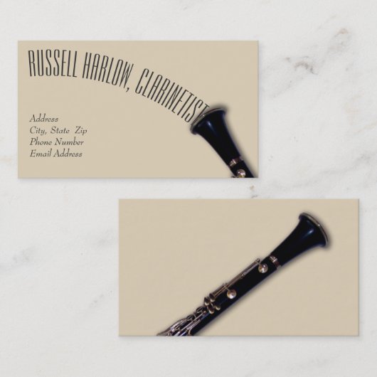 Elegant Clarinet Visitekaartje (Voorkant / Achterkant)