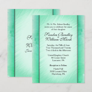 Elegant Class Green Wedding Invitting Kaart
