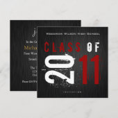 Elegant Class of 2011 Afstuderen Invitation Kaart (Voorkant / Achterkant)