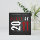 Elegant Class of 2011 Afstuderen Invitation Kaart (Staand voorkant)
