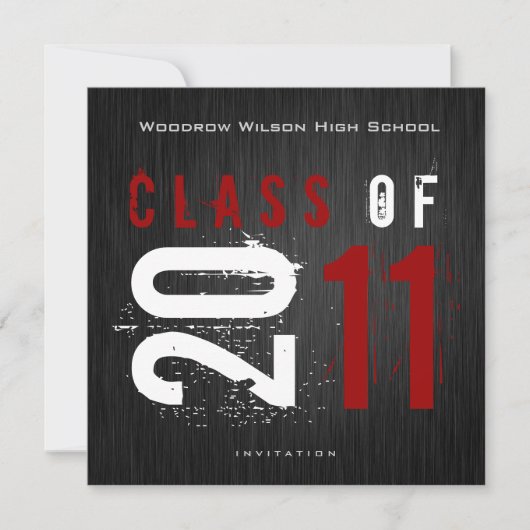 Elegant Class of 2011 Afstuderen Invitation Kaart (Voorkant)