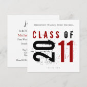 Elegant Class of 2011 Afstuderen Invitation Kaart (Voorkant / Achterkant)