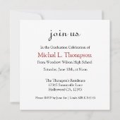 Elegant Class of 2011 Afstuderen Invitation Kaart (Achterkant)