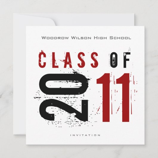Elegant Class of 2011 Afstuderen Invitation Kaart (Voorkant)