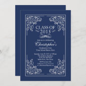 Elegant Class of 2015 Graduation Party Invitation Kaart (Voorkant / Achterkant)