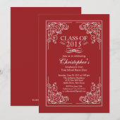 Elegant Class of 2015 Graduation Party Invitation Kaart (Voorkant / Achterkant)