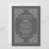 Elegant Class of 2018 Graduation Party Invitation Kaart (Voorkant)