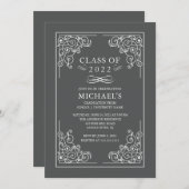 Elegant Class of 2018 Graduation Party Invitation Kaart (Voorkant / Achterkant)