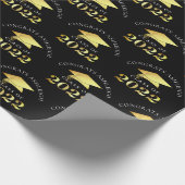 Elegant Class of 2022 Black Gold Personalized Cadeaupapier (Hoek)