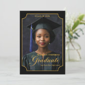 Elegant Class of 2026 Portrait Graduation Aankondiging (Staand voorkant)