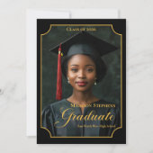 Elegant Class of 2026 Portrait Graduation Aankondiging (Voorkant)