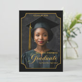 Elegant Class of 2026 Portrait Graduation Aankondiging (Staand voorkant)