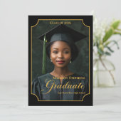 Elegant Class of 2026 Portrait Graduation Aankondiging (Staand voorkant)