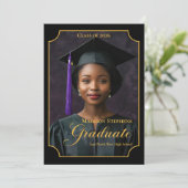 Elegant Class of 2026 Portrait Graduation Aankondiging (Staand voorkant)