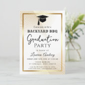 Elegant Class of 2027 Grad Party Invite with Gold  Kaart (Staand voorkant)
