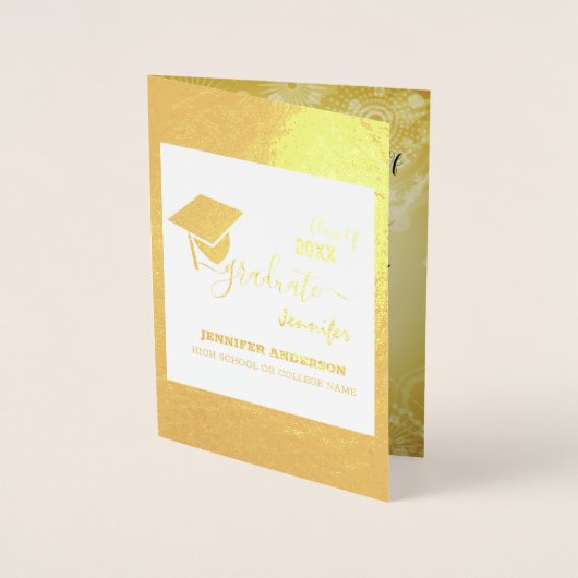 Elegant Class of 20XX, Photo, Topper Afstuderen Folie Kaarten (Voorkant)