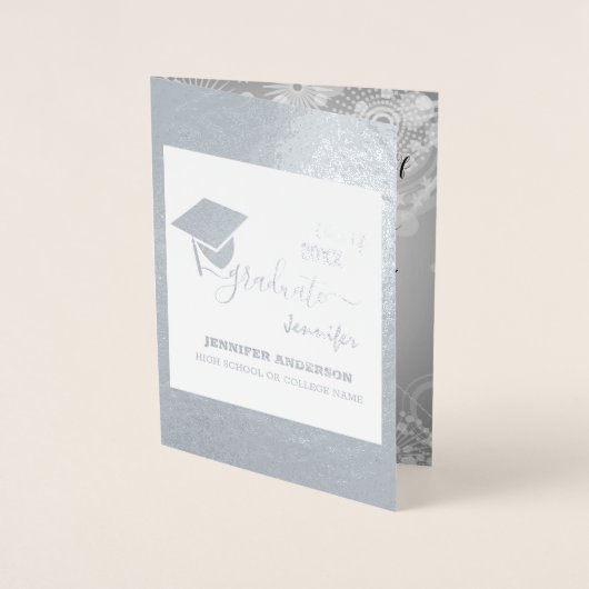 Elegant Class of 20XX, Photo, Topper Afstuderen Folie Kaarten (Voorkant)