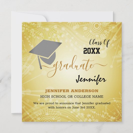 Elegant Class of 20XX, Photo, Topper Afstuderen Kaart (Voorkant)