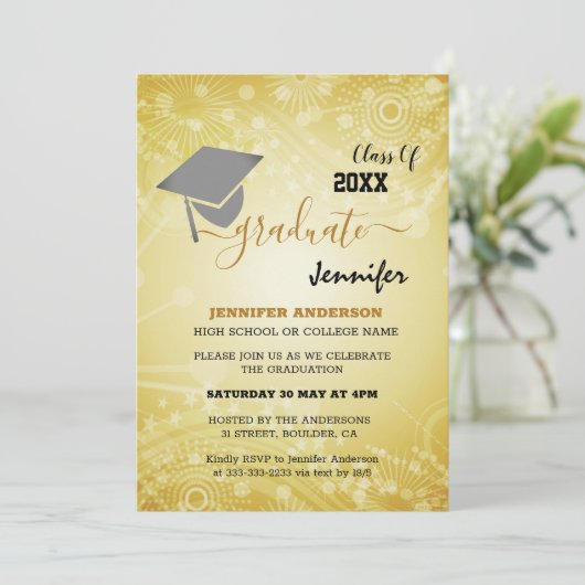 Elegant Class of 20XX, Photo, Topper Afstuderen Kaart (Staand voorkant)