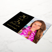 Elegant Class of Photo Black Gold Graduation Party Folie Uitnodiging (Gedraaid)