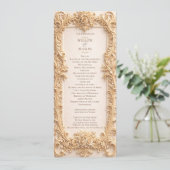 Elegant Classic Baroque Frame Wedding Program Programmakaart (Staand voorkant)