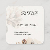 Elegant Classic Beige Magnolia RSVP Card Informatiekaartje (Voorkant)