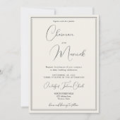 Elegant Classic  Beige Wedding  Kaart (Voorkant)