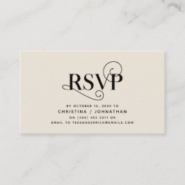 Elegant Classic, Black and Cream, RSVP reageren Informatiekaartje