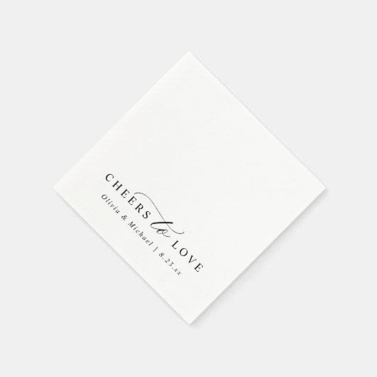 Elegant Classic Black and White Cheers Wedding Servet (Hoek)