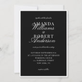 Elegant Classic Black and White Old Money Wedding Kaart (Voorkant)