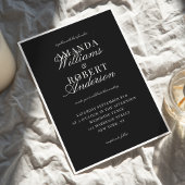 Elegant Classic Black and White Old Money Wedding Kaart