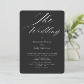 Elegant Classic Black and White QR code Wedding Kaart (Staand voorkant)