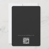 Elegant Classic Black and White QR code Wedding Kaart (Achterkant)