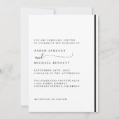 Elegant Classic Black and White Wedding Invitation Kaart (Voorkant)