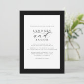 Elegant Classic Black and White Wedding Invitation Kaart (Staand voorkant)