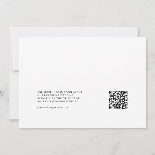 Elegant Classic Black Bewaar de datum Foto QR-code Kaart (Achterkant)