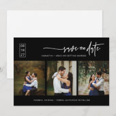 Elegant Classic Black Bewaar de datum Foto QR-code Kaart (Voorkant / Achterkant)