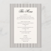Elegant Classic Black Cream White Wedding Dinner Menu (Voorkant)