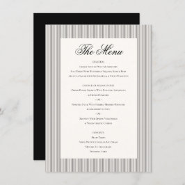 Elegant Classic Black Cream White Wedding Dinner Menu
