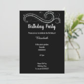 ELEGANT CLASSIC BLACK DIAMOND INVITATIE KAART (Staand voorkant)