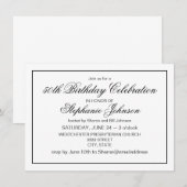 Elegant Classic Black en White 50th Birthday Kaart (Voorkant / Achterkant)