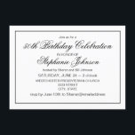 Elegant Classic Black en White 50th Birthday Kaart<br><div class="desc">Dit verjaardagsontwerp kenmerkt een klassieke witte achtergrond met zwarte douanetypografie.</div>