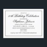 Elegant Classic Black en White 50th Birthday Kaart<br><div class="desc">Dit verjaardagsontwerp kenmerkt een klassieke witte achtergrond met zwarte douanetypografie.</div>