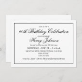 Elegant Classic Black en White 60th Birthday Kaart (Voorkant / Achterkant)