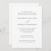 Elegant Classic Black en White Engagement Party Kaart (Voorkant / Achterkant)