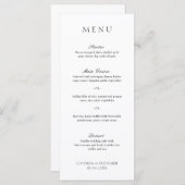 Elegant Classic Black en White Formal Wedding Menu (Voorkant / Achterkant)